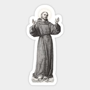 Saint Francis of Assisi Engraving Sticker